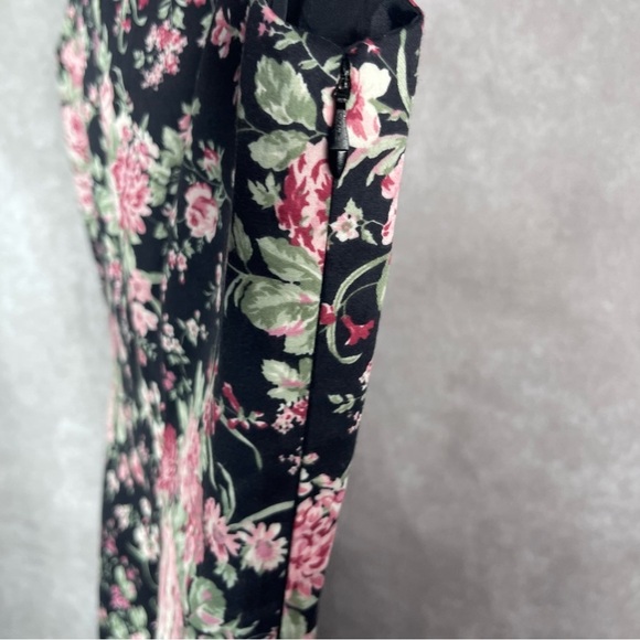 VTG Laura Ashley Made In Great Britain Floral Print Mini Dress In Black Sz US 6 - Picture 3 of 6